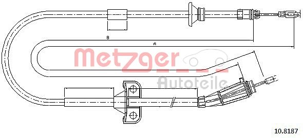 Трос, стояночная тормозная система 108187 METZGER