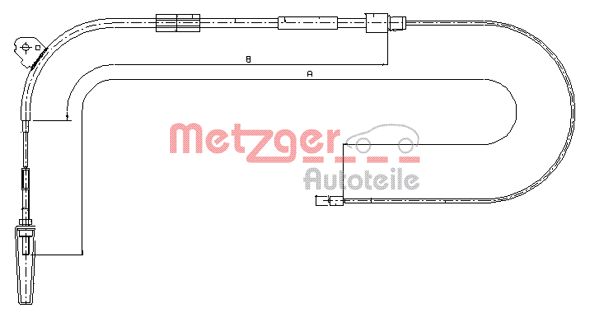 Трос, стояночная тормозная система 109328 METZGER