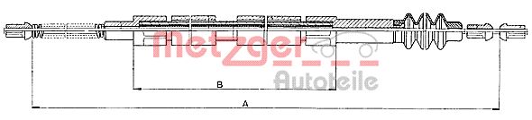 Трос, стояночная тормозная система 109847 METZGER