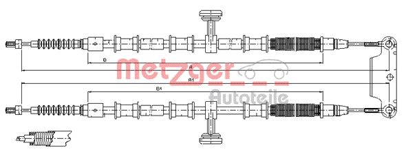 Трос, стояночная тормозная система 115945 METZGER
