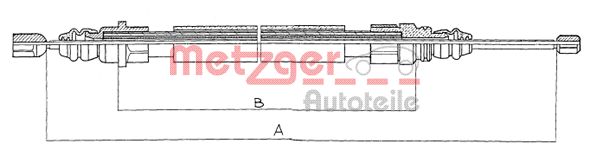 Трос, стояночная тормозная система 11609 METZGER