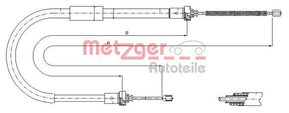 Трос, стояночная тормозная система 116573 METZGER
