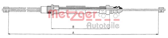 Трос, стояночная тормозная система 116581 METZGER