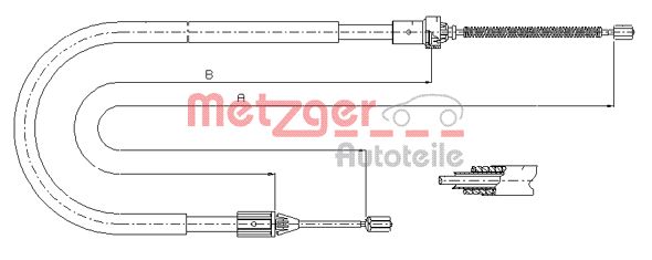 Трос, стояночная тормозная система 116586 METZGER