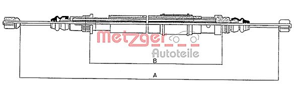 Трос, стояночная тормозная система 116593 METZGER