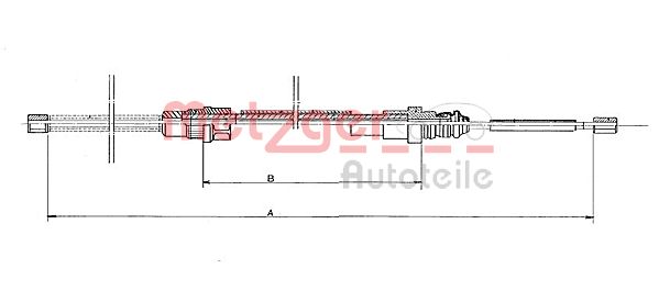 Трос, стояночная тормозная система 116761 METZGER