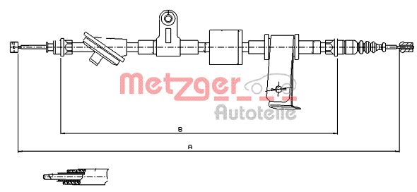 Трос, стояночная тормозная система 120101 METZGER