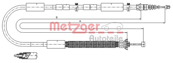 Трос, стояночная тормозная система 120706 METZGER