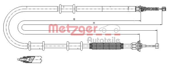 Трос, стояночная тормозная система 120707 METZGER