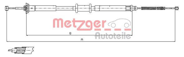 Трос, стояночная тормозная система 120715 METZGER