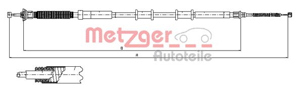 Трос, стояночная тормозная система 120718 METZGER