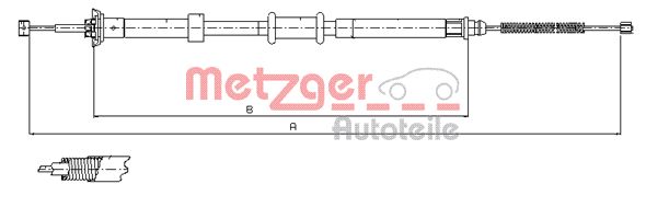 Трос, стояночная тормозная система 120724 METZGER