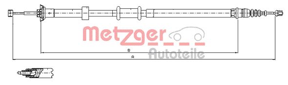 Трос, стояночная тормозная система 120726 METZGER