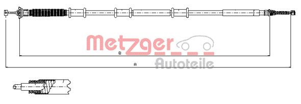 Трос, стояночная тормозная система 120737 METZGER