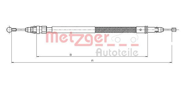 Трос, стояночная тормозная система 120744 METZGER
