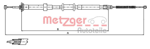 Трос, стояночная тормозная система 120765 METZGER