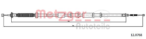 Трос, стояночная тормозная система 120768 METZGER