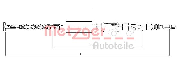 Трос, стояночная тормозная система 165120 METZGER
