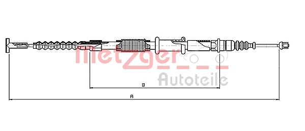 Трос, стояночная тормозная система 165121 METZGER