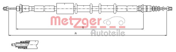 Трос, стояночная тормозная система 165122 METZGER