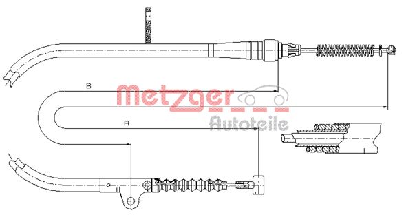 Трос, стояночная тормозная система 170202 METZGER