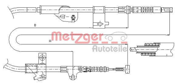 Трос, стояночная тормозная система 170235 METZGER