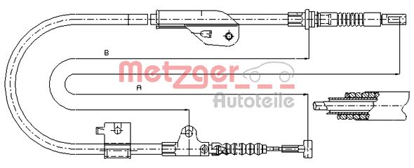 Трос, стояночная тормозная система 170238 METZGER