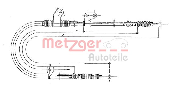 Трос, стояночная тормозная система 170572 METZGER