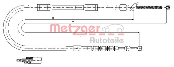 Трос, стояночная тормозная система 171042 METZGER