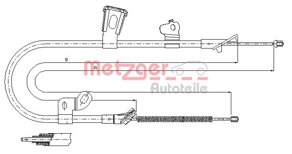 Трос, стояночная тормозная система 171074 METZGER