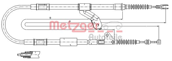 Трос, стояночная тормозная система 171419 METZGER
