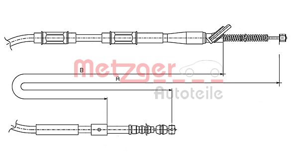 Трос, стояночная тормозная система 171446 METZGER