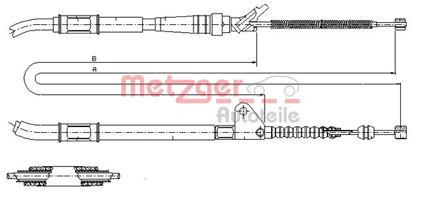 Трос, стояночная тормозная система 171467 METZGER