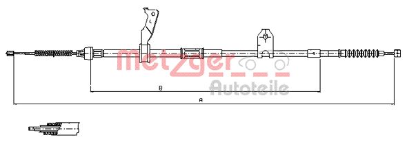 Трос, стояночная тормозная система 171482 METZGER