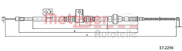 Трос, стояночная тормозная система 172296 METZGER