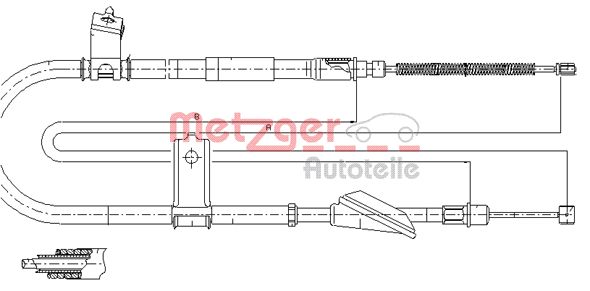 Трос, стояночная тормозная система 172515 METZGER