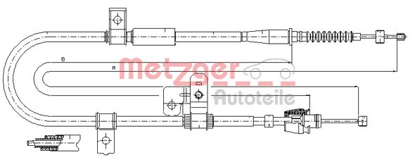 Трос, стояночная тормозная система 172524 METZGER