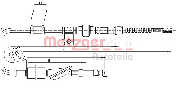 Трос, стояночная тормозная система 174018 METZGER