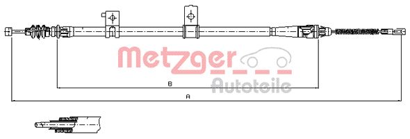 Трос, стояночная тормозная система 176032 METZGER