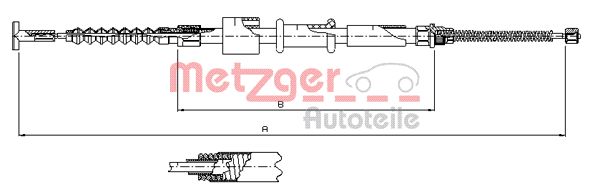 Трос, стояночная тормозная система 2412 METZGER