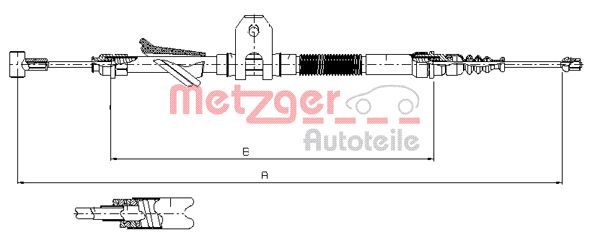 Трос, стояночная тормозная система 4512 METZGER