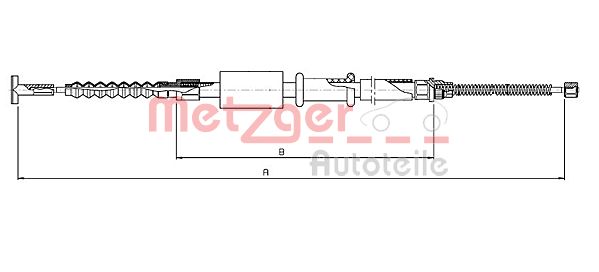 Трос, стояночная тормозная система 46114 METZGER