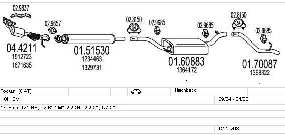 Система выпуска ОГ C110203003916 MTS