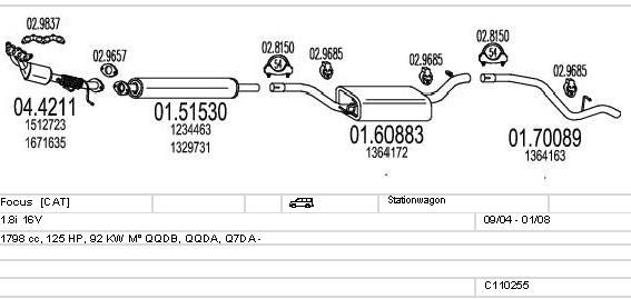 Система выпуска ОГ C110255003986 MTS