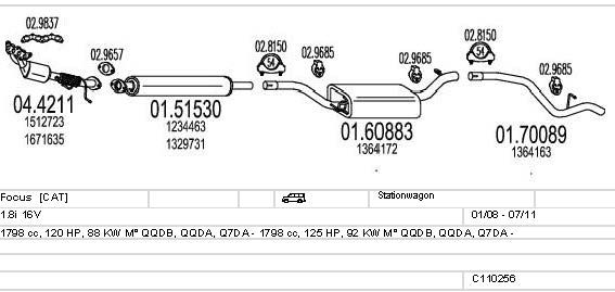 Система выпуска ОГ C110256003987 MTS
