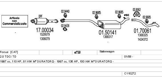 Система выпуска ОГ C110272004010 MTS