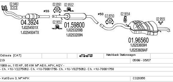 Система выпуска ОГ C320056004833 MTS