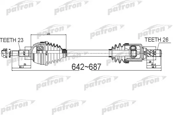 Приводной вал PDS0524 PATRON