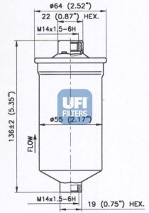 Топливный фильтр 3177000 UFI